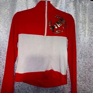 PINK red and white sweater
